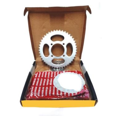 Imagem de Kit relação transmissão ybr 125 ybr125 k e ed 2003 a 2012 aço 1045 cor