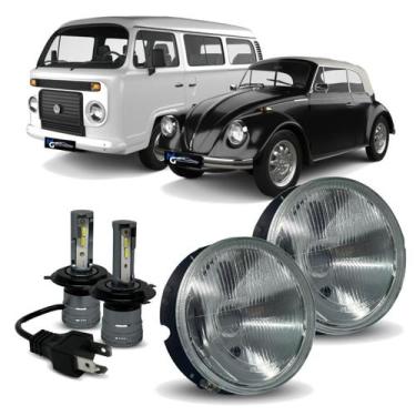Imagem de Par Farol e Lâmpada Led Vw Fusca 1979 1980 1981 1982 1983 84 - SRC