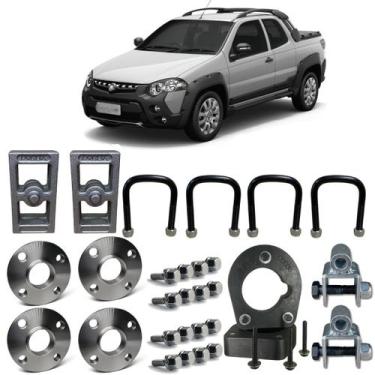 Imagem de Kit Lift Suspensão 4cm + Espaçador 15mm Fiat Strada até 2020 - Borfix