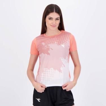 Imagem de Camiseta Diadora Esportiva Logo Feminina Rosa, M