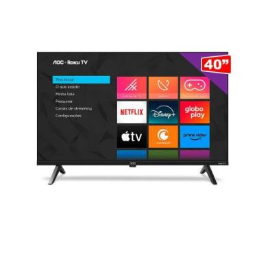 Imagem de TV AOC 40 Polegadas Smart TV Full HD LED Roku WiFi HDMI USB Netflix Yo