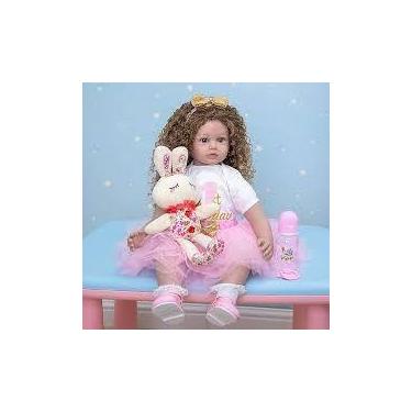 Imagem de Brinquedo Boneca Bebê Reborn 60cm Princesa Aurora 1º Aniversario - Mun