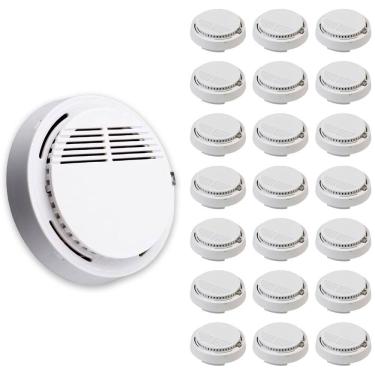 Imagem de Alarme Fumaca Kit 21 Uni Detector de Incendio Fogo Sensor Fotoeletrico Seguranca Casa Comercial Empresarial Protecao