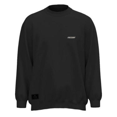 Imagem de Moletom Careca Freesurf Mini Básico Casual, P, Preto