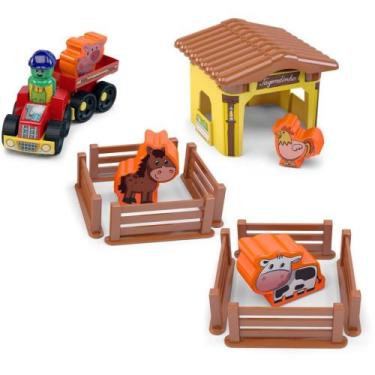 Imagem de Brinquedo Educativo Brinkadeira Fazendinha 20PCS - Dismat