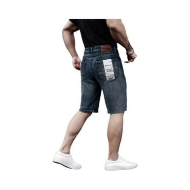 Imagem de Calças Jeans Masculinas Casuais Com Stretch, Clássicas Em Azul E Preto