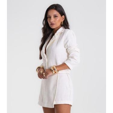 Imagem de Shorts Saia Feminino Tweed Polly Endless Bege, P, Bege