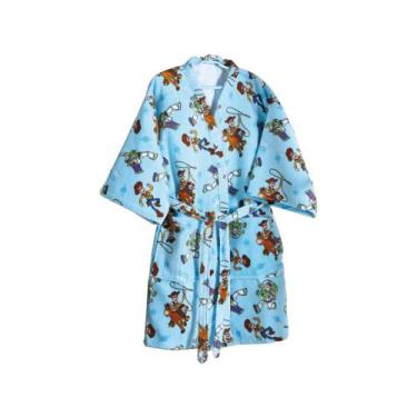 Imagem de Roupão Infantil Döhler Felpa Velour Toy Story  - Disney Azul Claro