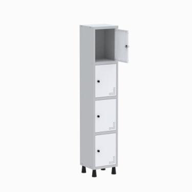 Imagem de Armário Guarda Volume Locker Roupeiro 1 Vão 4 Portas GR301/4 Light Cin