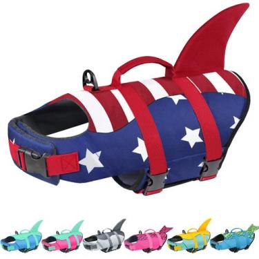 Imagem de Colete salva-vidas para cães Malier American Flag Ripstop para cães