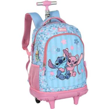 Imagem de Mochila Mochilete Rodinha /Costa Stitch Rosa Grande Escolar Original L