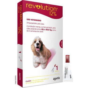 Imagem de Antipulgas e Carrapatos Zoetis Revolution 120mg para Cães de 10,1 a 20