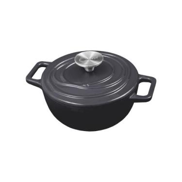 Imagem de Caçarola de Ferro Fundido Esmaltado Aroma 18 cm Cinza Oxford