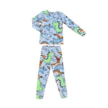 Imagem de Pijama Longo Infantil Menino de Dinossauros Camiseta e Calça em Suedin