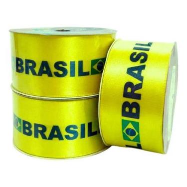 Imagem de Fita Cetim Cinderela 38mm 10m Brasil Listra Laço Decoração - Cinderela