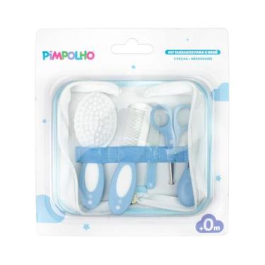 Imagem de Kit Cuidados para o Bebê 5 pças com Necessaire Azul - Pimpolho