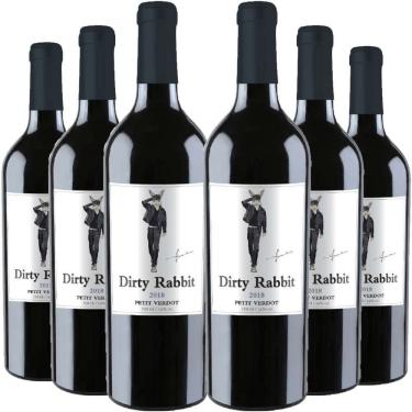 Imagem de Kit 6 Garrafas Vinho Tinto Dirty Rabbit Petit Verdot 750ml