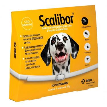 Imagem de Coleira Antiparasitária Scalibor Antipulgas Carrapatos e Leishmaniose para Cães Médios e Grandes 65CM