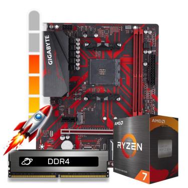 Imagem de Kit Upgrade Processador AMD Ryzen™ 7 5700X + Placa Mãe B450M + Memória 32GB DDR4