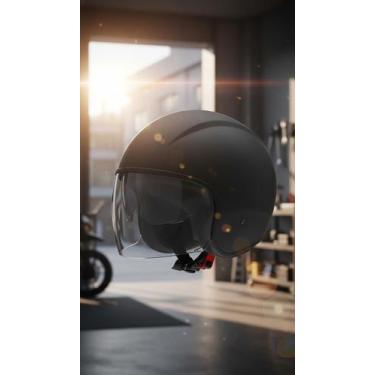 Imagem de Capacete Aberto Coquinho Preto Fosco Tam 60 - Congratulations Store