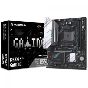 Imagem de Placa Mãe MAXSUN MS-B550M Gaming WIFI, Chipset B550, AMD AM4, mATX, DD
