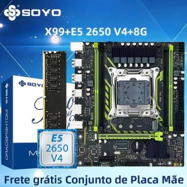 Imagem de Conjunto De Placa-Mãe SOYO X99 Com CPU LGA2011-3 E5 2650 V4, 8GB DDR4 