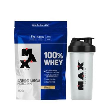 Imagem de Whey Protein Concentrado Baunilha 900g Mix + Coqueteleira 700ml Max Ti