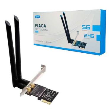 Imagem de Placa de Rede PCI-E Wireless Knup T119, 2x Antenas, Dual Band (2.4/5GH