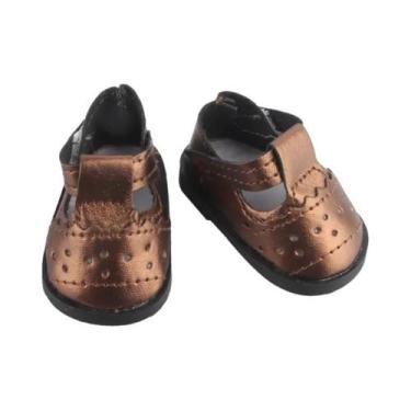 Imagem de Mini Sapatos De Couro Para Bonecas 5.5cm Para BJD 1/6 E Bonecas Americ