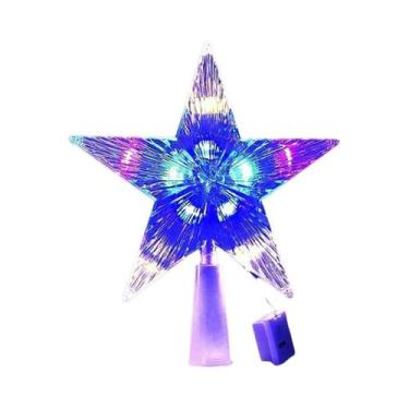 Imagem de Enfeite De Natal Estrela Transparente De LED 15CM Para Árvore De Natal