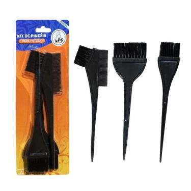Imagem de Kit Pincéis Para Tintura Cabelo Profissional 3 Peças GP6