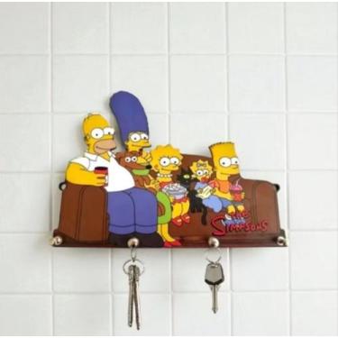 Imagem de Porta Chaves Família Homer Simpsons Chaveiro Decoração Presente Amigo 