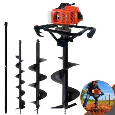 Imagem de Perfurador de Solo DPS623M 3HP 62cc com Brocas 80X10cm 80X20cm 80X30cm e Extensão 100cm Laranja