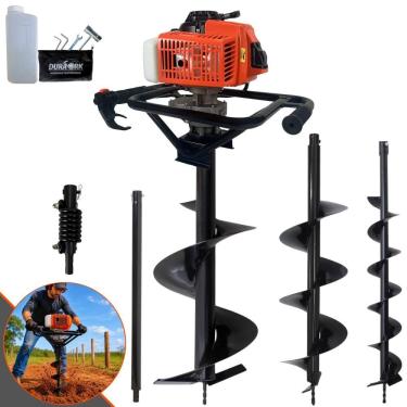 Imagem de Perfurador de Solo DPS623M Motor 62cc 3HP com 3 Brocas e Extensor 60cm Laranja