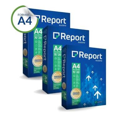Imagem de Pacote com 3 Unidades de Resma Report A4 Multifuncional de 5 - Congrat