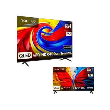 Imagem de Combo Smart TV TCL 65 QLED 4K P7L 120 Hz VRR AIPQ 65P7L e Smart TV TCL 32 QLED FHD S5K 32S5K