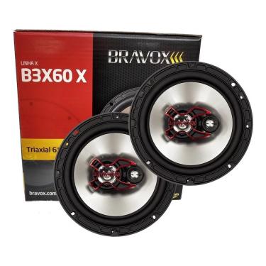 Imagem de Par de alto falantes de porta 6 polegadas bravox triaxial b3x60x 100 watts rms som automotivo