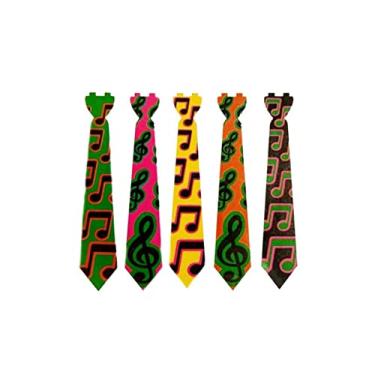 Imagem de Acessório Gravata para Festa Notas Musicais Neon Rasul 10und