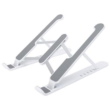 Imagem de Suporte ergonômico para notebook com ângulo de altura ajustável, suporte de resfriamento portátil para laptop de 11 a 17 polegadas (branco)