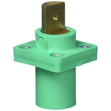 Imagem de Leviton 16R19-G 600-Volts, Polo Único, Macho, Fita de Receptáculo de Montagem no Painel, Contínuo, Faixa de Cabos, Verde