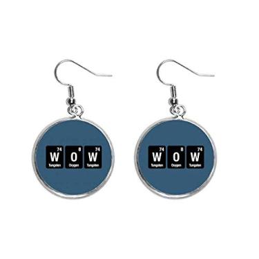 Imagem de Incrível elemento químico ciência brinco pendente prata joia feminina