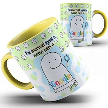 Imagem de Caneca amarela Papai Flork Pai nem Google acha