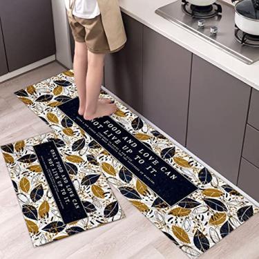 Imagem de Conjunto de tapetes e tapetes de cozinha tapete de banho de microfibra macia absorvente treliça marroquina tapete de cozinha antiderrapante conjunto de corredor 2 peças 16x24 polegadas 16x47 polegadas