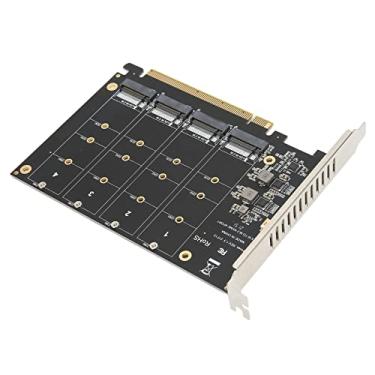 Imagem de Adaptador PCIE M.2, Chip de alimentação CC de alta potência PCIe espesso Signal M.2 SSD Adaptador PCIe3.0 para 4.0 com protocolo PCIe NVME para 4 SSD
