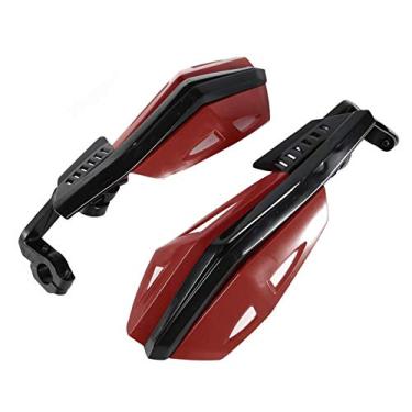 Imagem de Protetor de mão de motocicleta 22 mm ABS resistente a quedas protetor universal para motocicleta elétrica scooter (vermelho escuro) protetor de mão protetor de guidão defletor de escudo de guidão