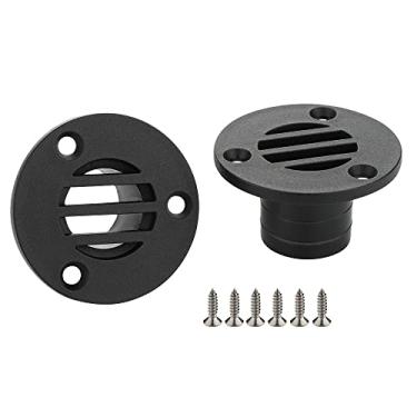 Imagem de VTurboWay 2 peças de nylon 53 x 30 mm dreno de piso de barco adequado para suprimentos de drenagem de caiaque de iate, preto, parafusos de montagem