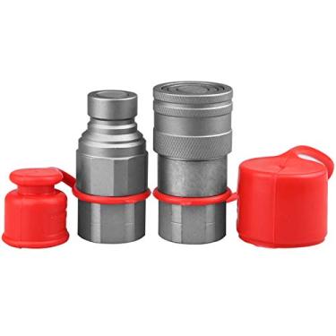 Imagem de Acopladores/acoplamentos de conexão rápida hidráulica de face plana SAE Bobcat Kubota, 1/2" (padrão ISO 16028) + rosca de porta SAE de 1,27 cm (3/4"-16 ORB)