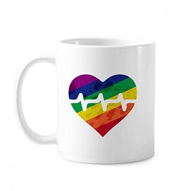 Imagem de Heart Electron LGBT Caneca arco-íris cerâmica xícara de café porcelana louça