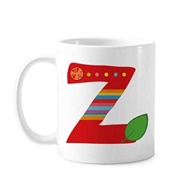Imagem de Z Alfabeto Laranja Frutas Padrão Bonito Caneca Cerâmica Café Porcelana Utensílios de Mesa