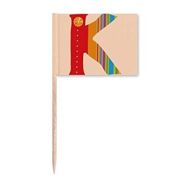 Imagem de K Alfabeto Laranja Frutas Padrão Bonito Palito Bandeiras Marcador Decoração de Festa